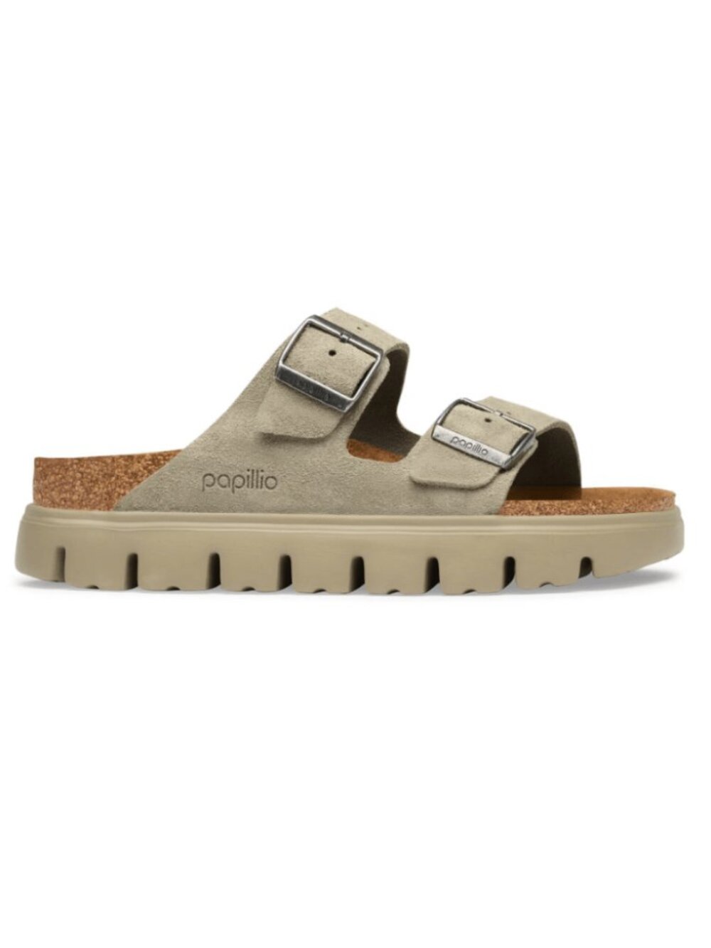 Birkenstock Women's Arizona Chunky Suede Leather Platform Sandals - Taupe